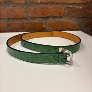 Banana Republic Textured Green Belt with Silver Buckle